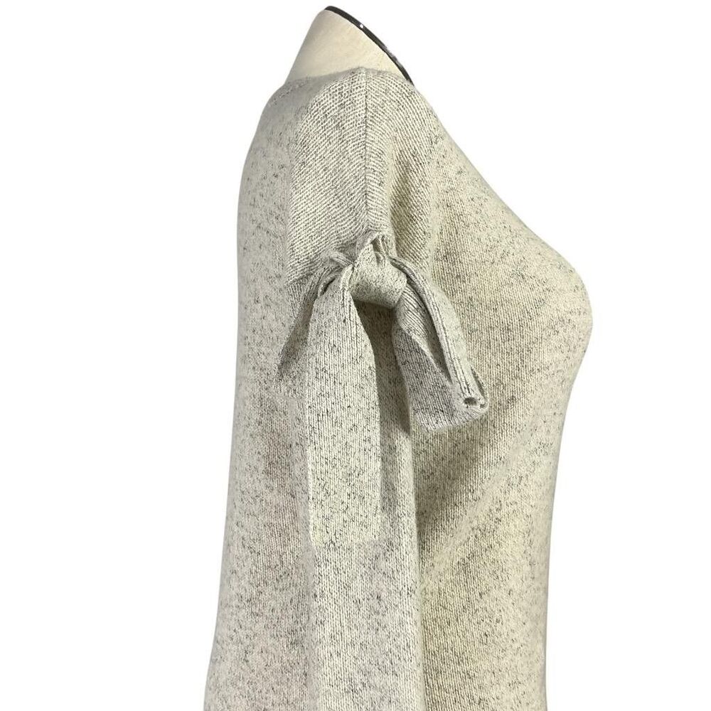 Ann Taylor Sweater Womens Small Gray Wool Blend Bow Sleeve Crew Neck Fall - Picture 4 of 7